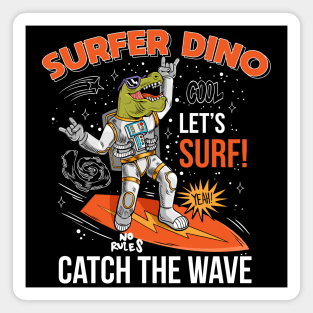 Surfer Dino Catch The Wave Magnet